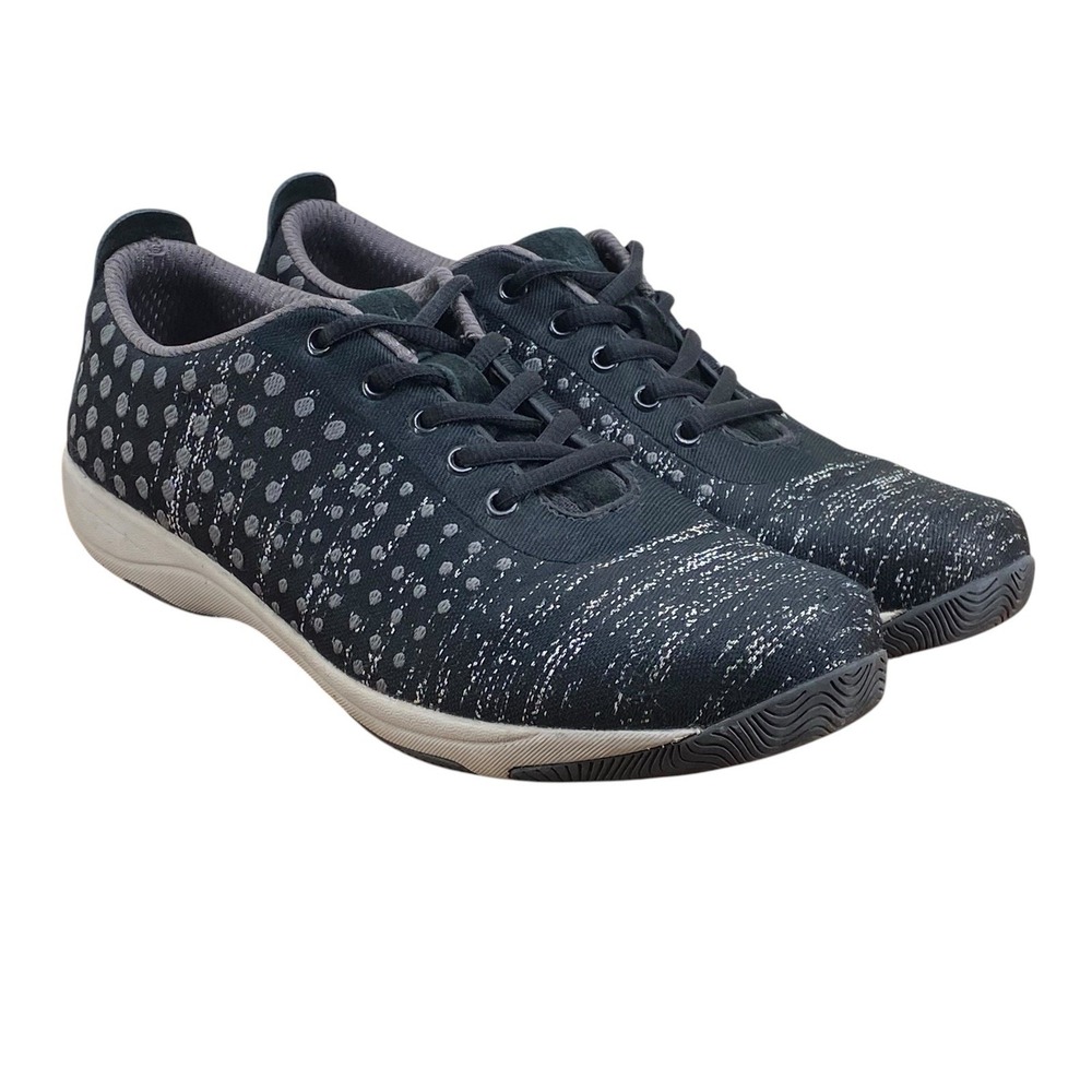 Dansko Hanna Black Gray Polka Dot Lace Up Sneakers Women's Size EU 40 US 9.5-10